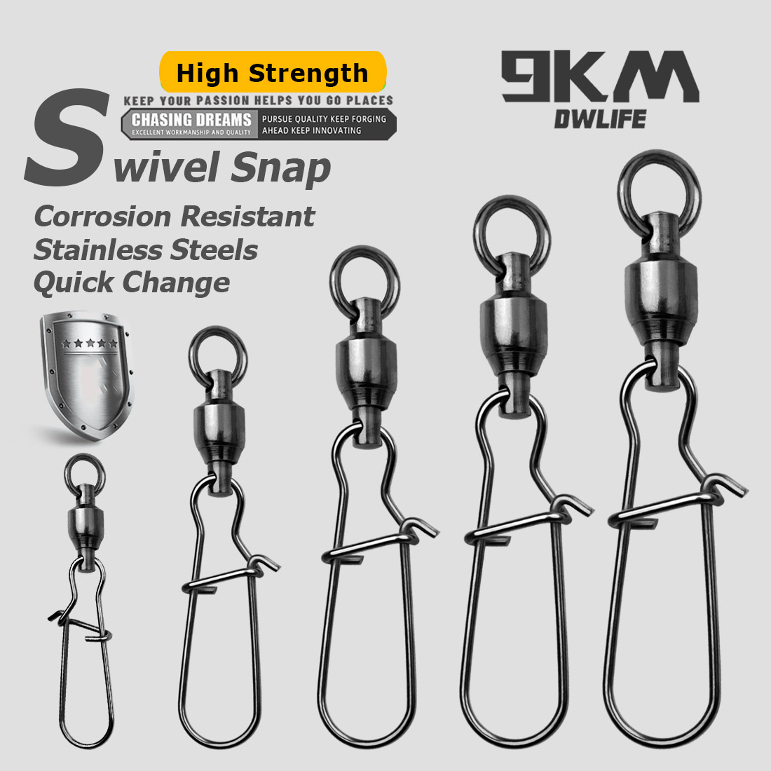 9KM 10PCS Ball Bearing Swivel  - Freshwater Line 评论和价格